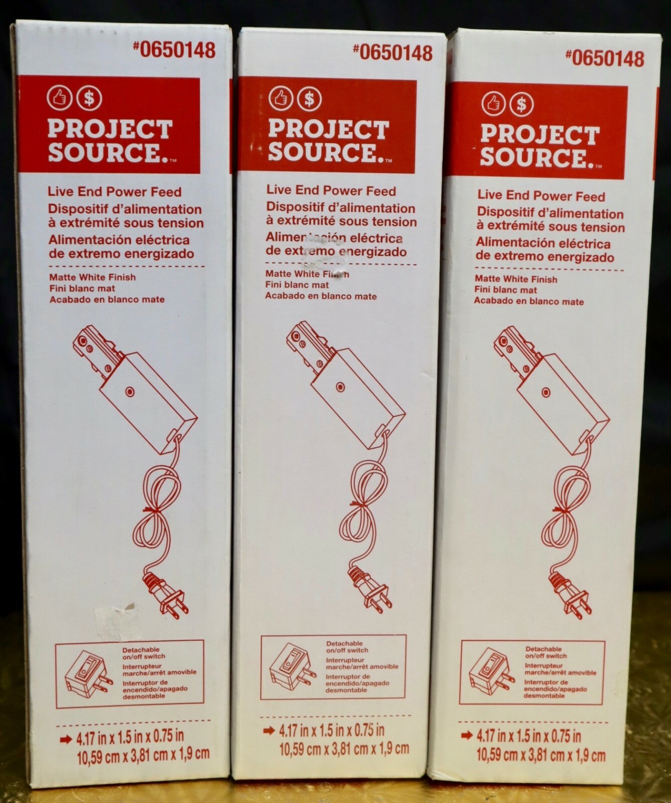 Project Source Live End Power Feed for Track Lighting Matte white 0650148. 427P gallery