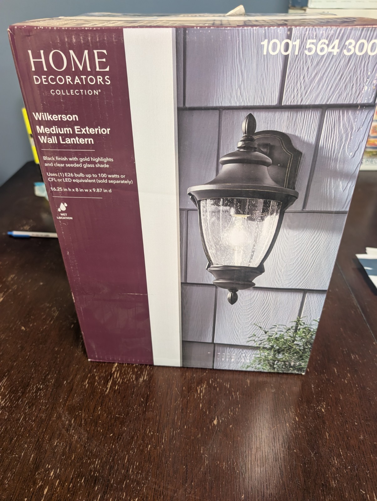 Home Decorators Collection Wilkerson Small Exterior Wall Lantern- Black- NEW gallery