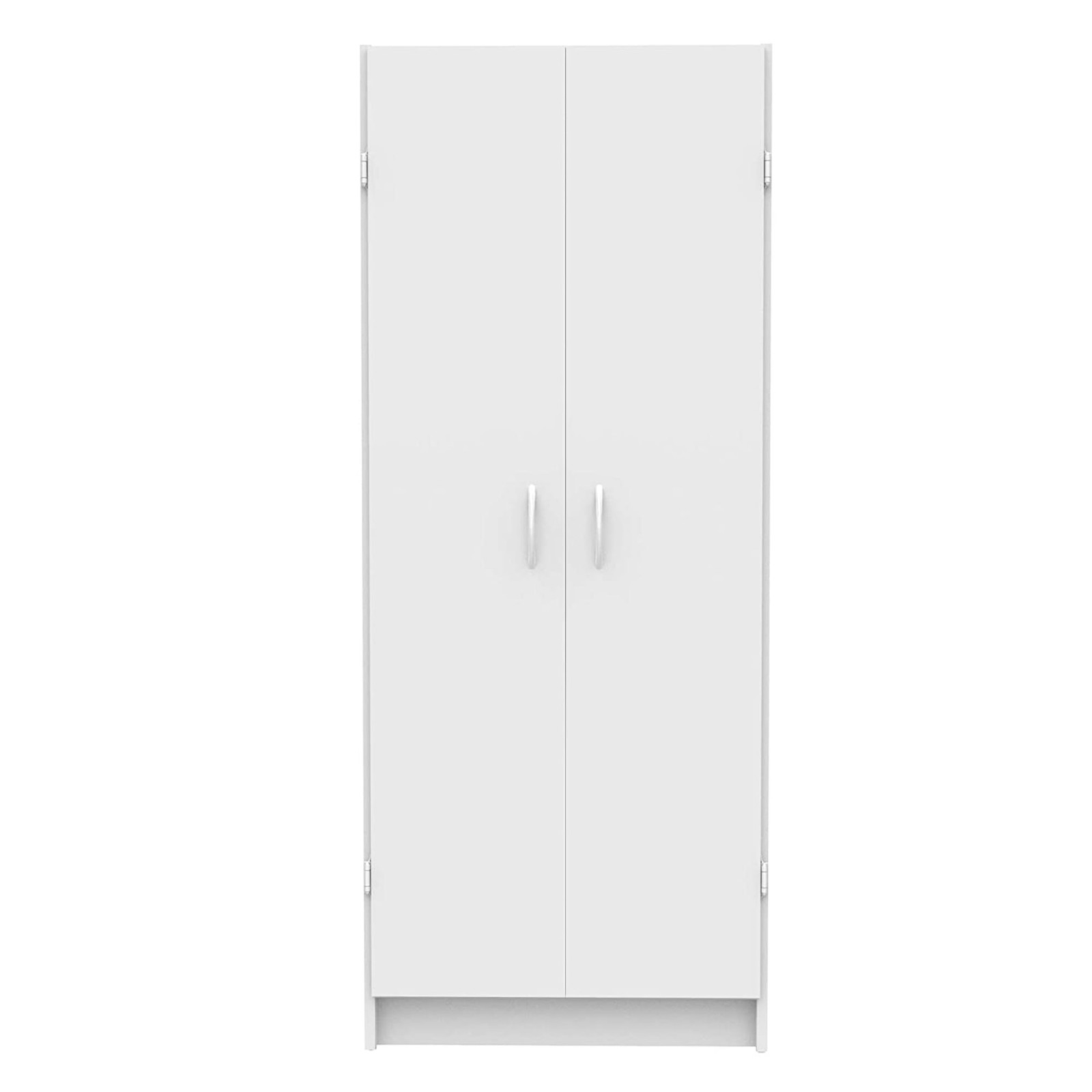 Tall Adjustable 4 Shelf Kitchen Pantry Cabinet 2 Door White Wood Utility Storage gallery