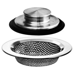 2PCS – Kitchen Sink Drain Strainer and Anti-Clogging Stopper Drainer Silver
