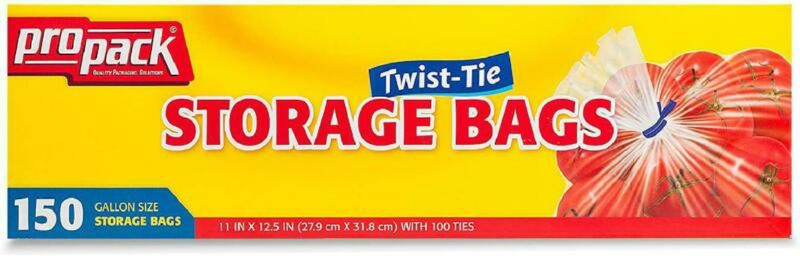 ProPack Disposable Plastic Storage Bags with Original Twist Tie, 1 Gallon Size gallery