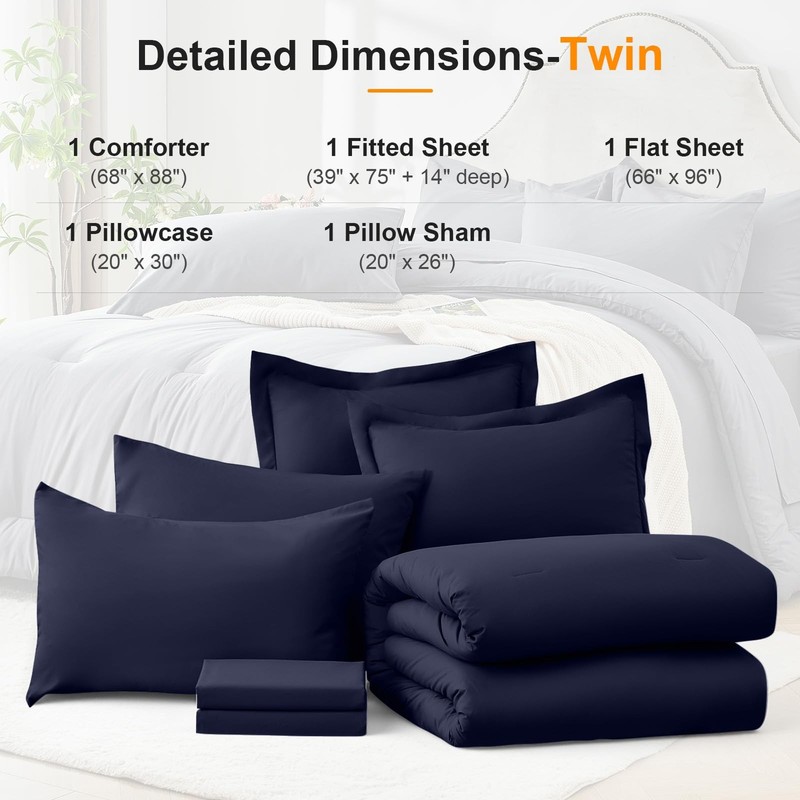 Easthome Twin Comforter Set 5 Pieces UltraSoft Bed in a Bag Twin Size, Cozy ... gallery
