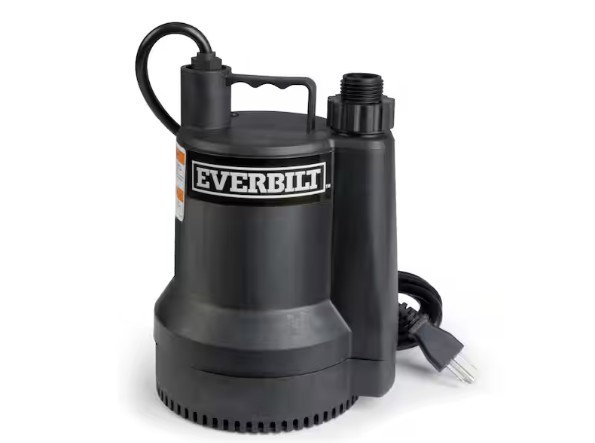 Everbilt 1/6 HP Submersible Utility Pump Vertical Switch Factory Reconditioned gallery