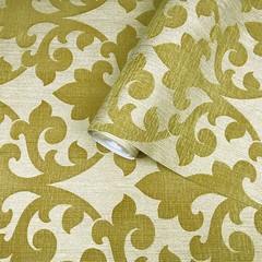 Flocking Embossed Wallpaper roll Gold Metallic flocked Textured Velour damask 3D