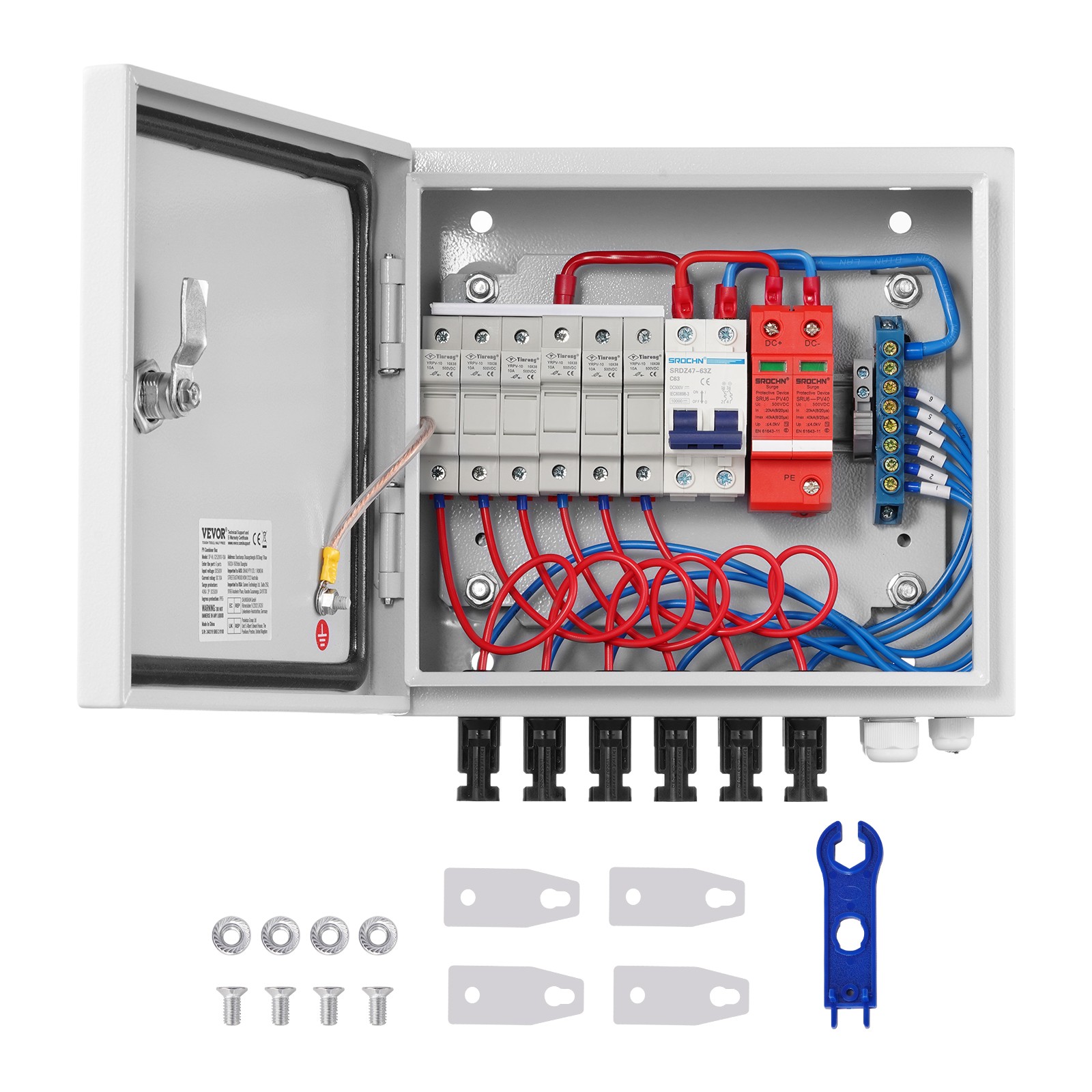 Solar PV Combiner Box 6 String 10A for Solar Panel System Steel Case IP65 gallery