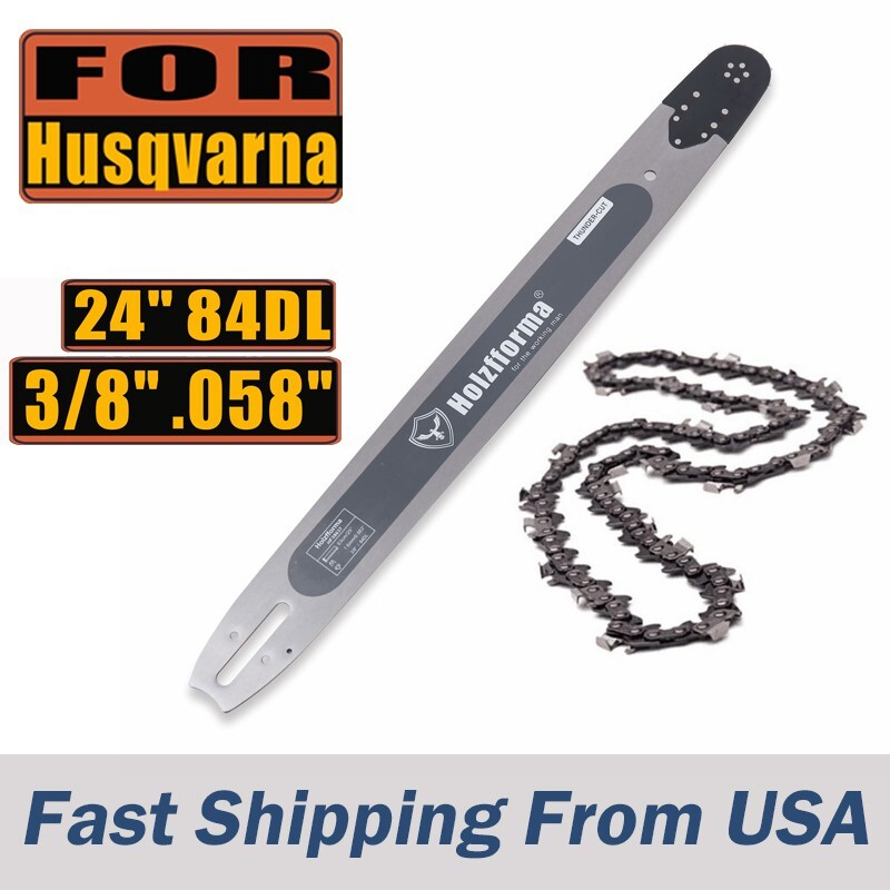 USA 24 Inch 3/8" .058" 84DL Holzfforma Bar & Chain For Husqvarna 281 288 365 372 gallery