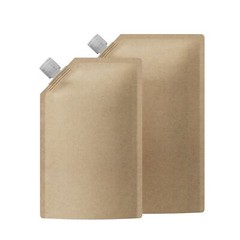 Kraft Spout Empty Refill Squeeze Pouch for Shampoo, Conditioner, Lotion Flip Cap