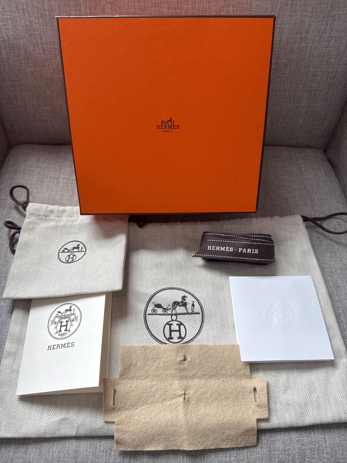 Hermes Mini Kelly Full Original Set Box Dust Bag Ribbon Felt Etc Authentic New gallery