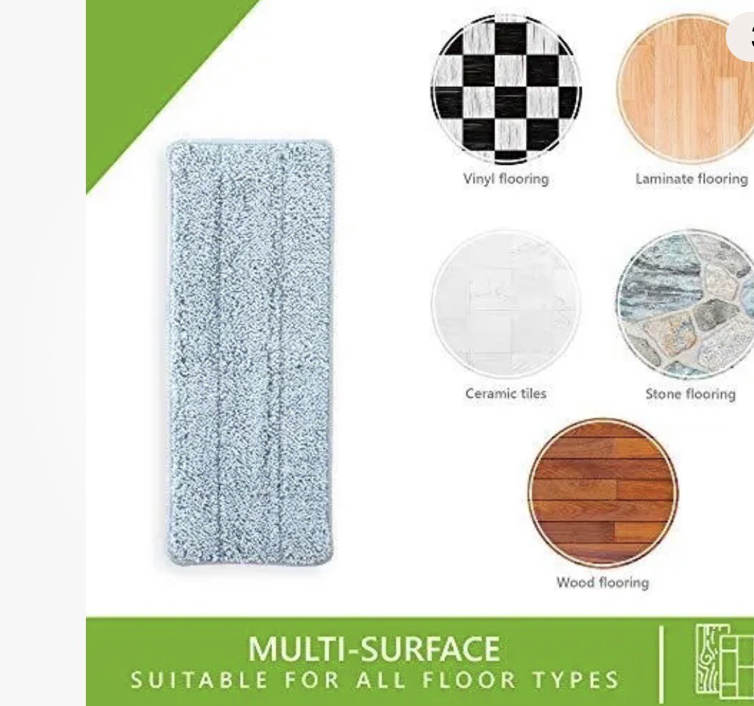 Microfibre Mop Pad Replacement For Easygleam Flat Mop And Bucket. Suitable For A gallery