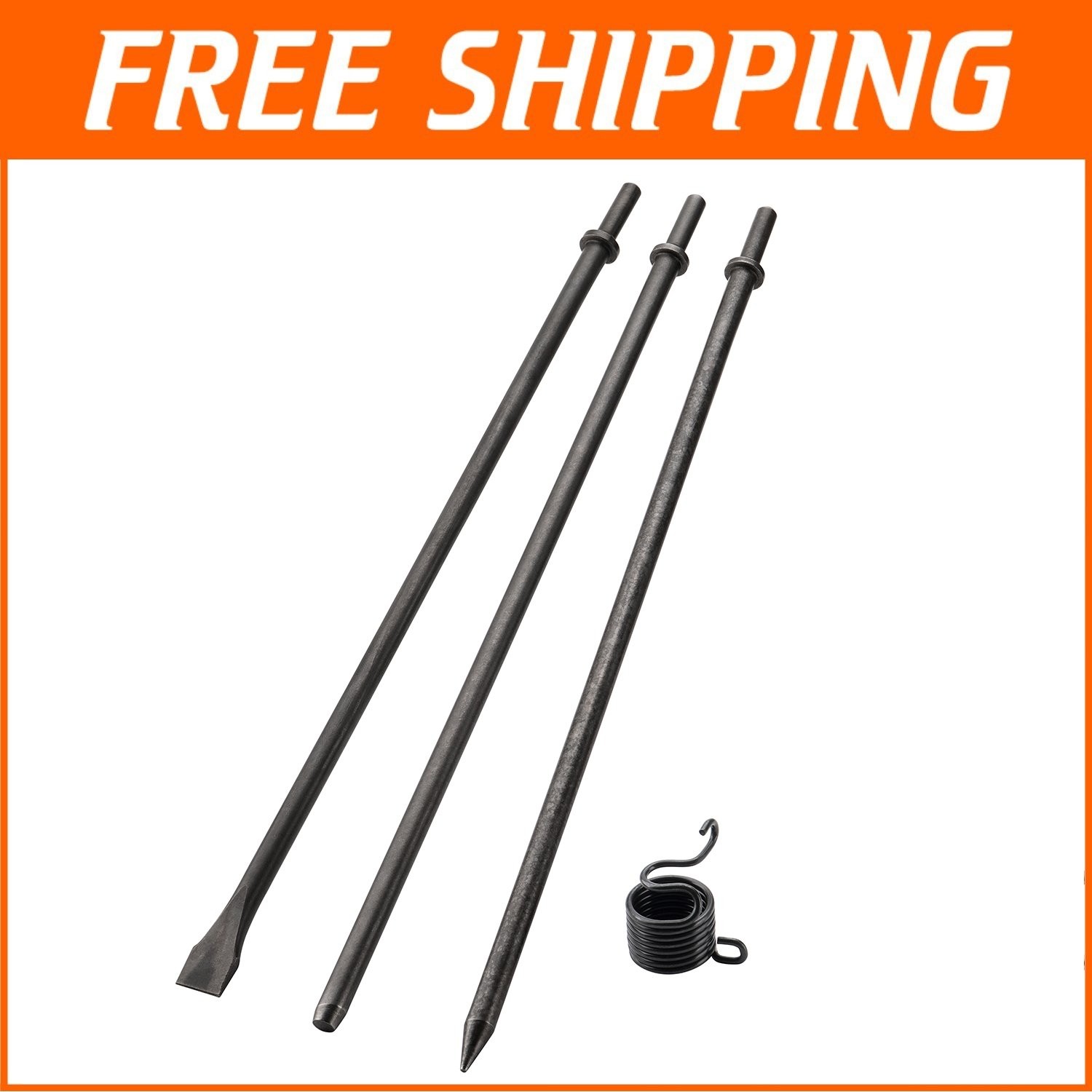 3Pcs 18'' Long Air Hammer Bit Set, 1/8 in & 3/8 in & 3/4 in Point and Flat Pneum gallery