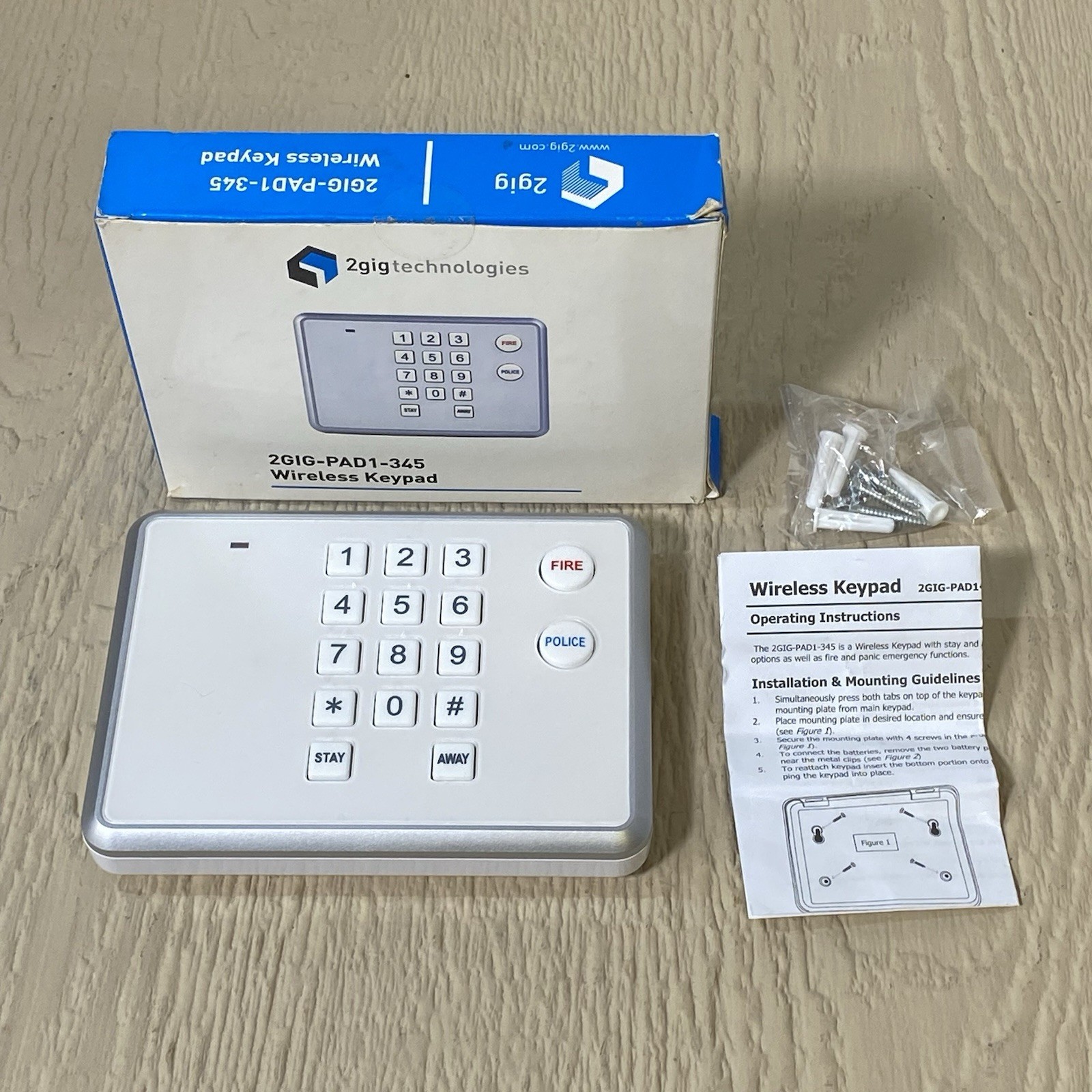 Nortek 2GIG Wireless Keypad Model 2GIG-PAD1-345 New Open Box gallery