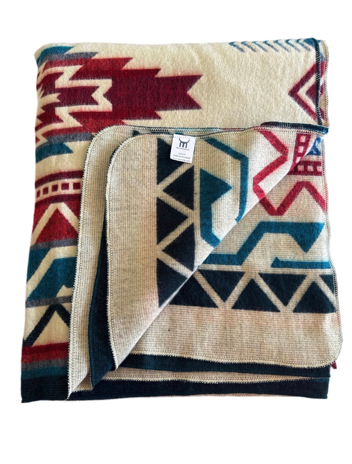 Alpaca Blanket - Cozy Colorful Native Pattern Throw - Made in Ecuador - 20269 gallery