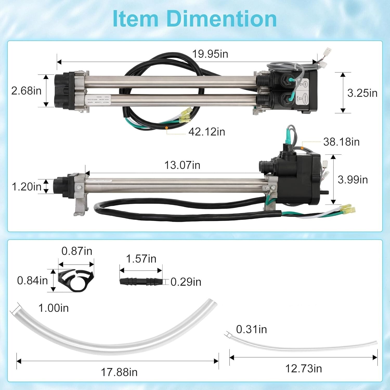 Double-Barrel Low-Flow Heater with Sensors Fits 1995+Hot Spring/Watkins 6kw 240v gallery