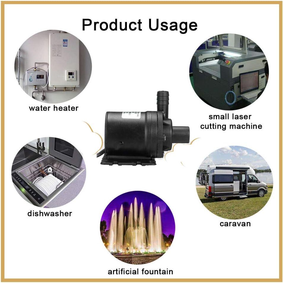 Brushless Submersible Water Pump Automatic Self-priming 12V High Pressure 800L/H gallery