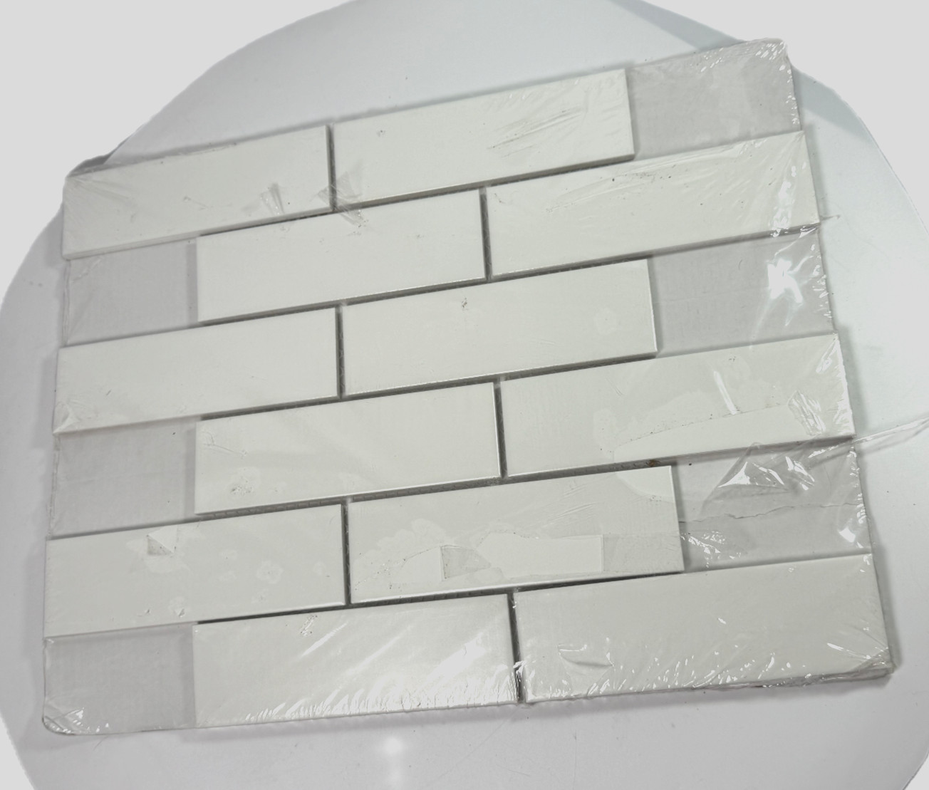 Sample White Subway Tile Sheet 2x6 Rectangular Mosaic Backsplash Panel gallery