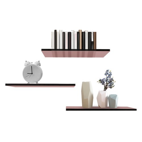 3pcs Brown Acrylic Floating Shelves Wall Mounted Shelf Floating Shelf Organizer gallery