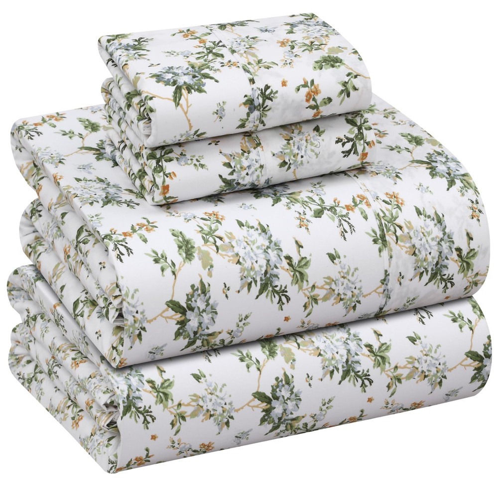 100% Cotton Percale Sheets King Size Crisp Cooling Bed Sheets for Hot Sleepers
