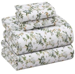 100% Cotton Percale Sheets King Size Crisp Cooling Bed Sheets for Hot Sleepers