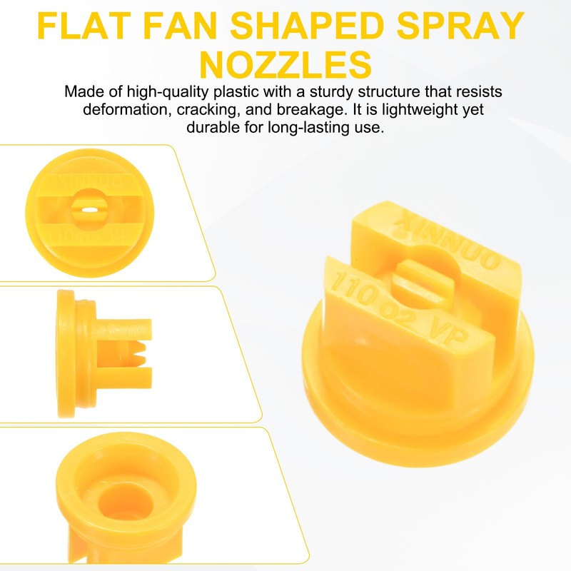 4-Pack Plastic 110 Degree Flat Fan Shaped Spray Nozzle [Yellow, 0.2mm Pore] gallery