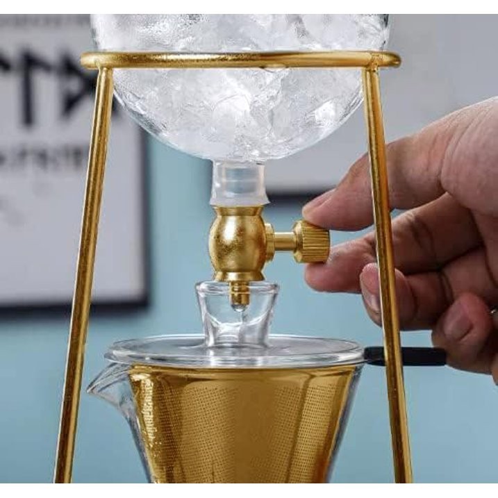 Ice Coffee Cold Brew Drip Coffee Maker 400mL Borosilicate Glass Gold Color gallery