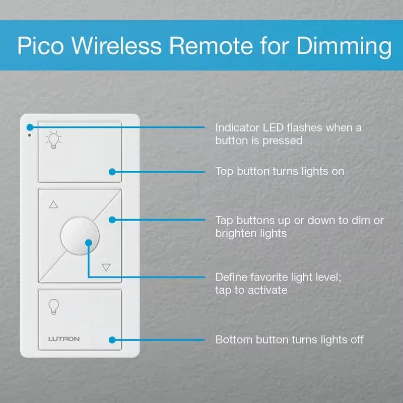 Lutron Pico Remote Control Light Switch for Caseta Wireless Dimmer Light Almond gallery