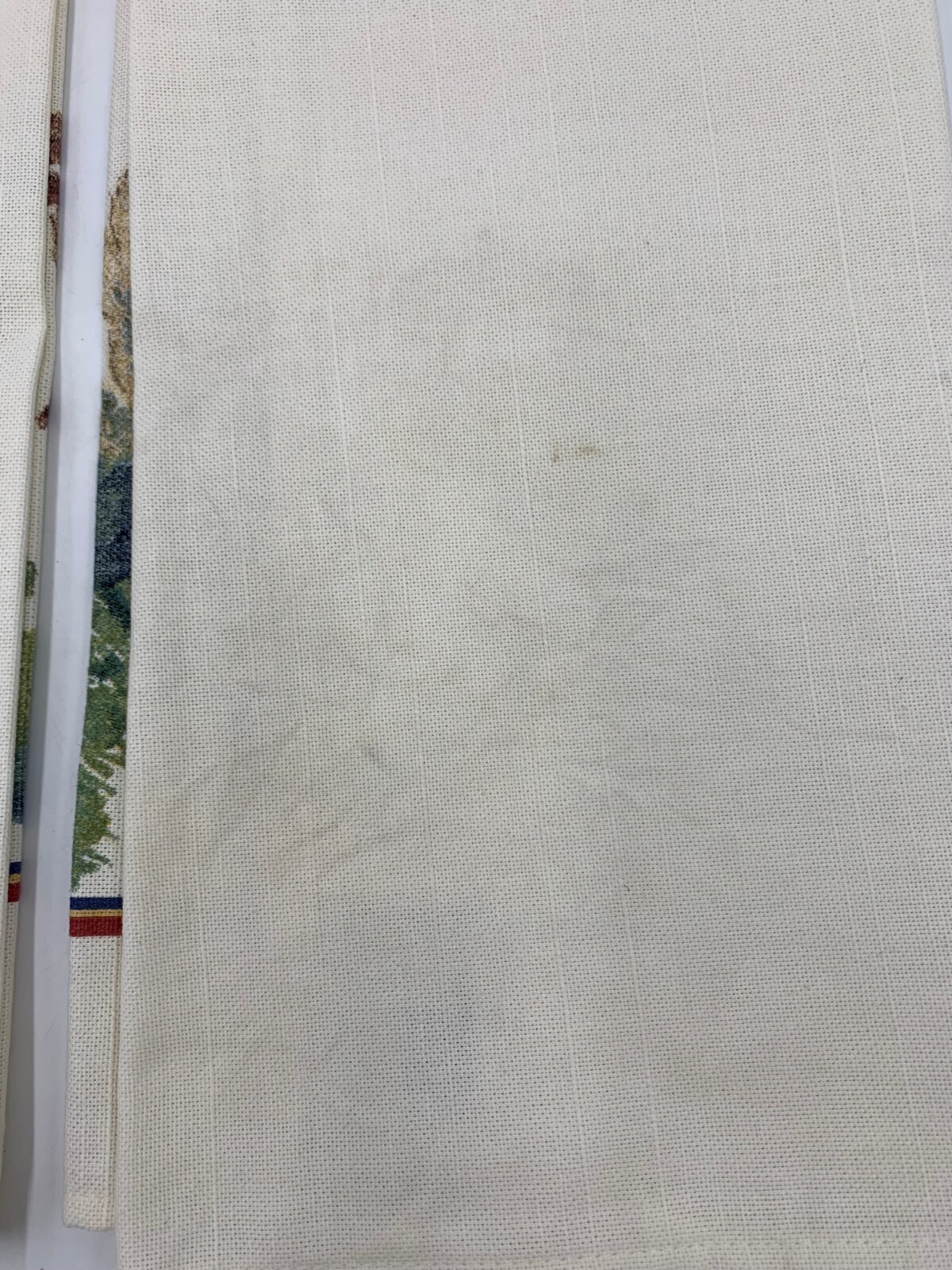 Pottery Barn Rooster Napkins Multi Color Ivory Set of 2 #9991A gallery