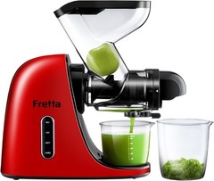 Fretta Masticating Cold Press Juicer BPA Free 3-Inch Chute Easy Clean Quiet 200W