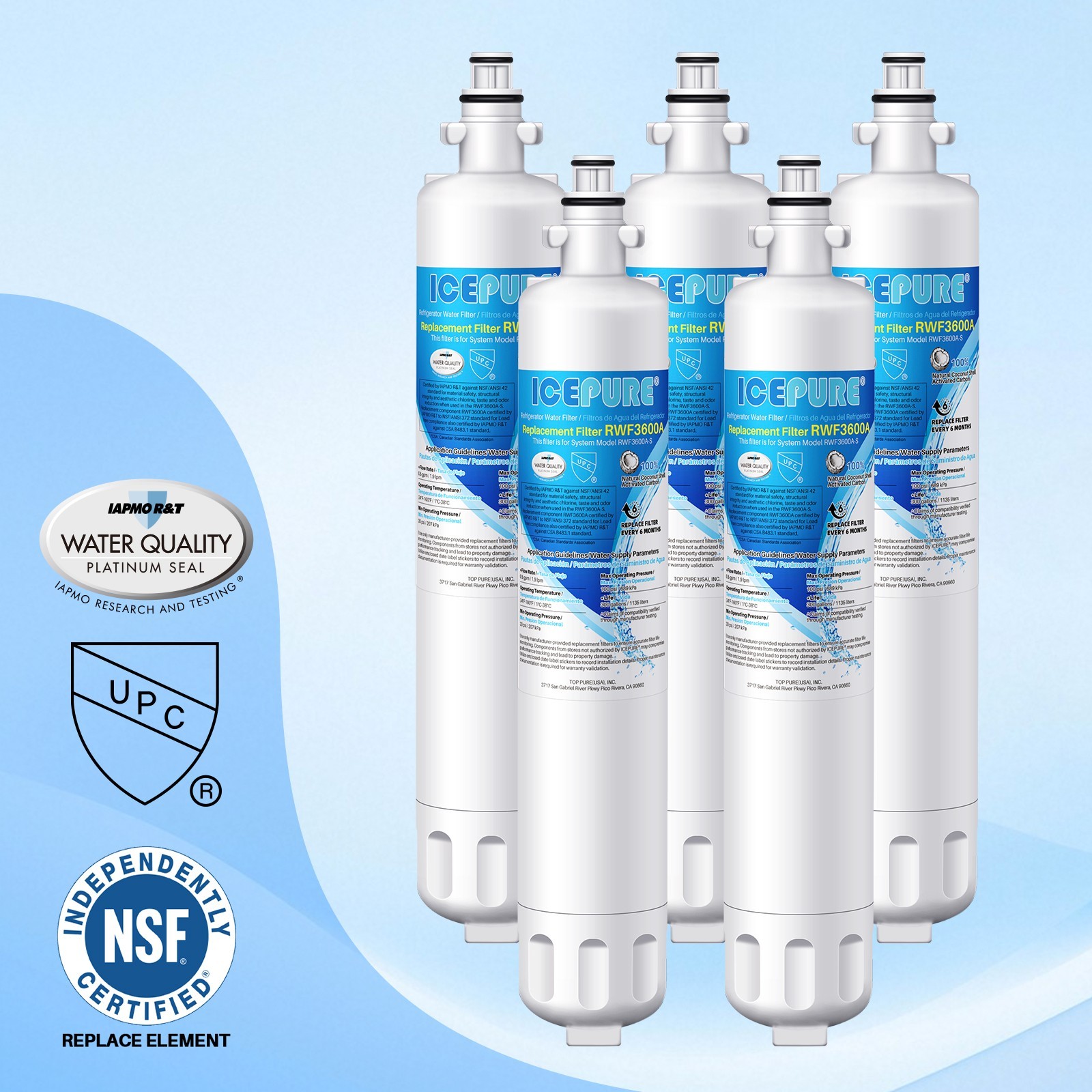 ICEPURE RPWF Refrigerator Water Filter, Replacement for GE RPWF,RWF1063,RWF3600A gallery