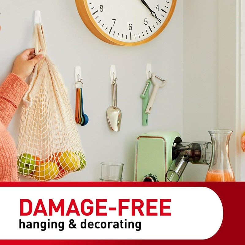 Command 5 lb Large Utility Hooks, 7 Hooks and 12 Strips, Damage-Free Hanging Wal gallery