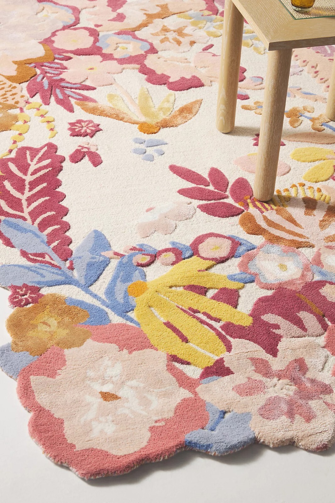 Jardin Floral Pink High & Low Pile Modern Hand-Tufted 100% Wool Area Rug Carpet gallery