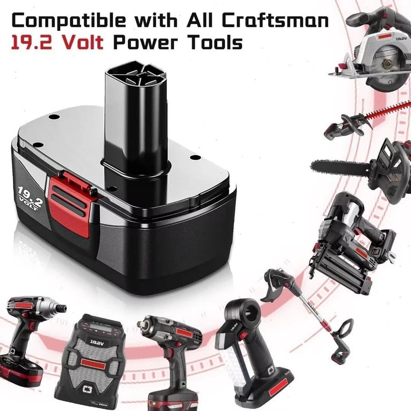 2Pack for Craftsman 19.2 Volt 11375 Battery C3 DieHard 130279005 11376 / Charger gallery