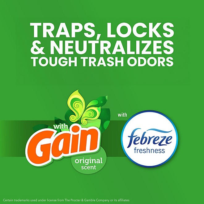 Glad ForceFlex 13-Gallon Kitchen Trash Bags, Gain Original Scent + Febreze, 160 gallery