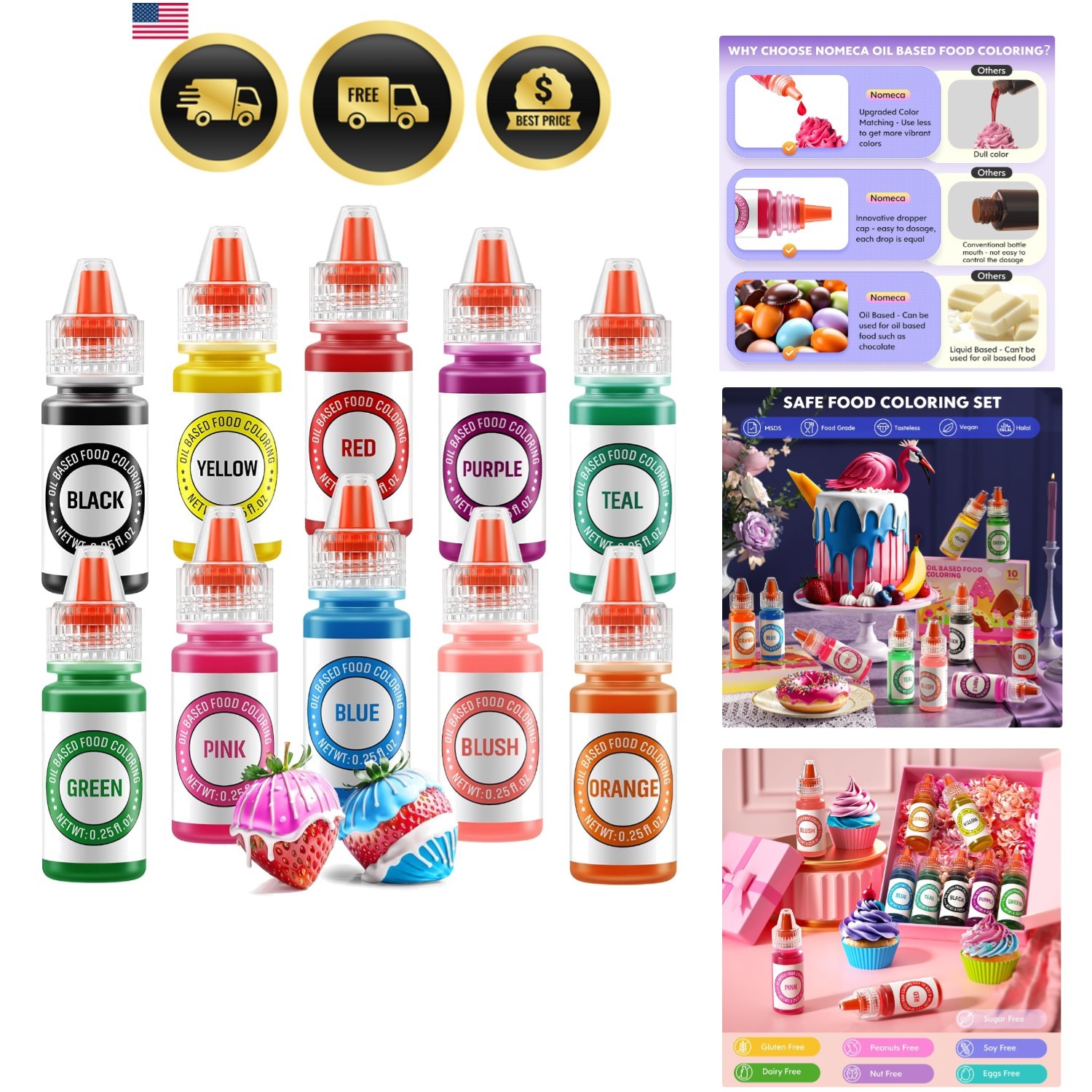 Oil Based for Chocolate 10 Colors Edible Food Dye for Sugar Candy Melts Oil F... gallery