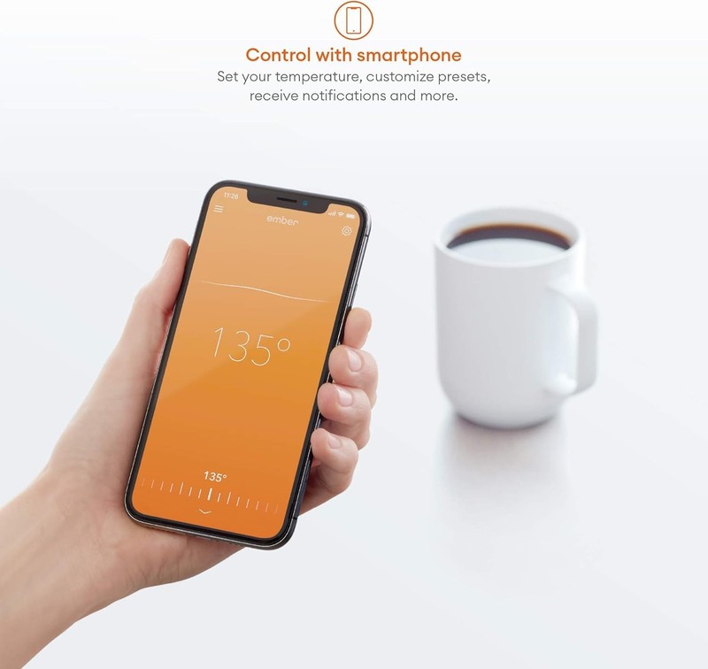 Ember Temperature Control 10oz Smart Mug 1hr Battery Life White App Control gallery