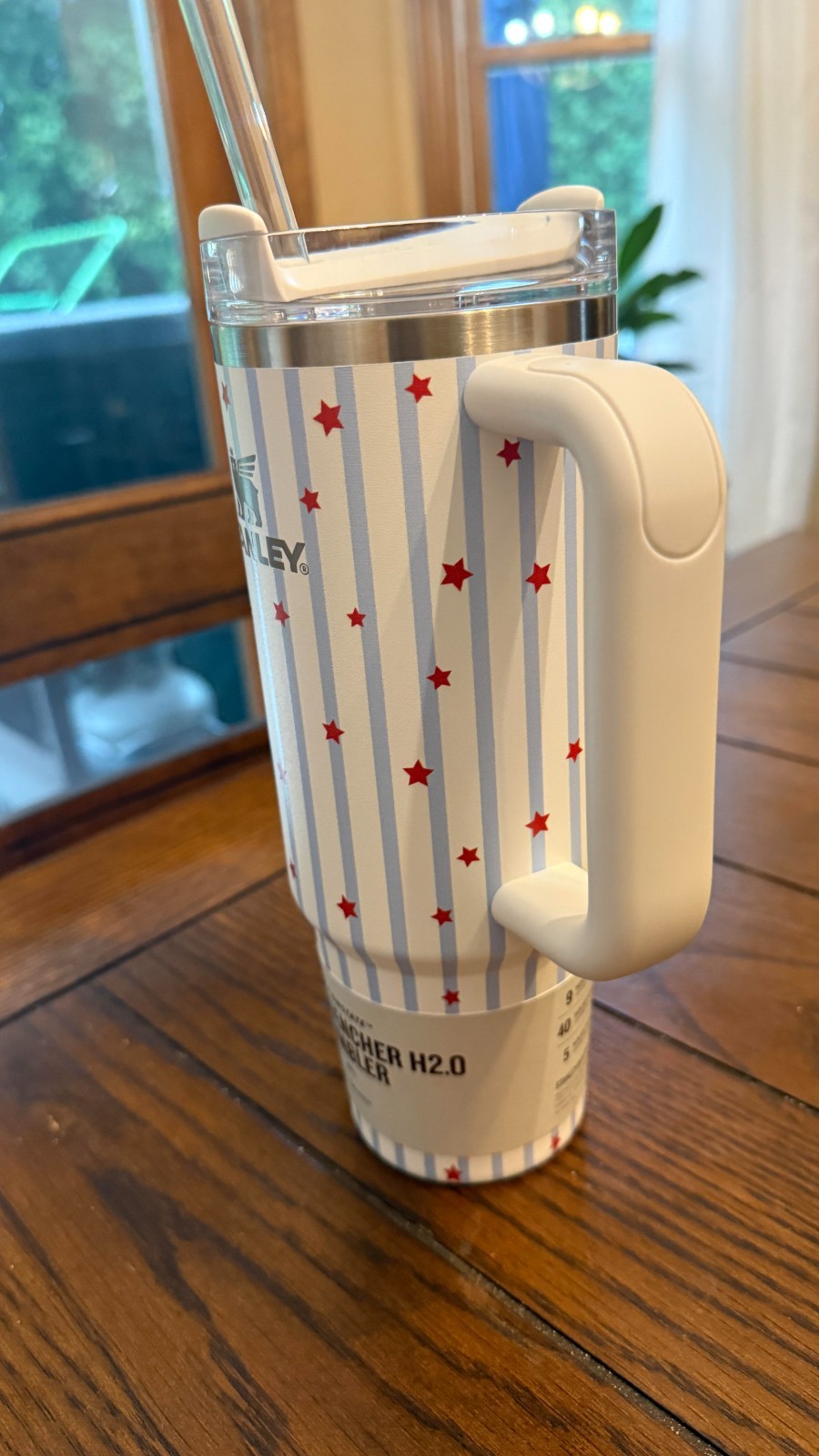 Stanley 30oz H2.0 FlowState Quencher Tumbler Blue Starry Stripes NEW gallery