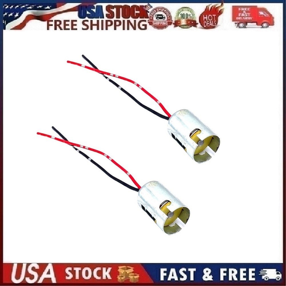 2PCS 1157 BAY15D Bulb Socket Adapter with 2-Wire Connectors for Car Truck Lights