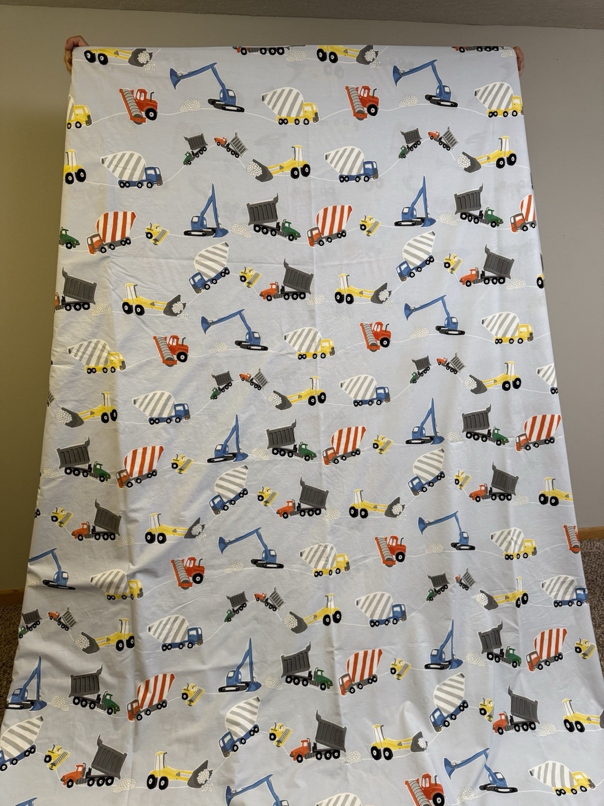 Pottery Barn Kids Construction Full/Queen Duvet Cotton Diggers Dump Trucks gallery