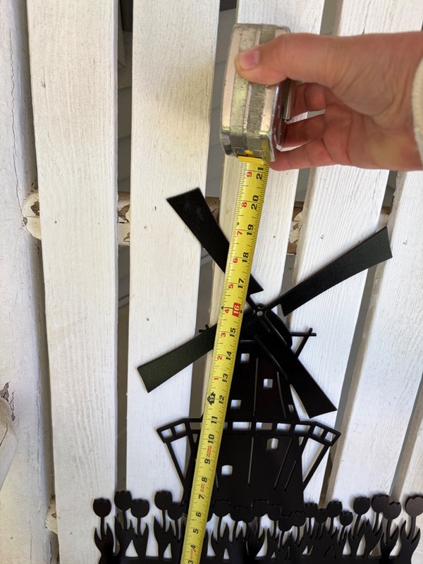 Cast Iron Windmill Surrounded by Tulips Wall Hooks, 20" by 16" and Substantial gallery