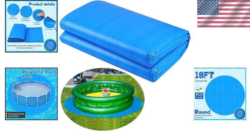 Durable 18 Ft Pool Ground Cloth Extends Life Waterproof Underlayment Protection gallery