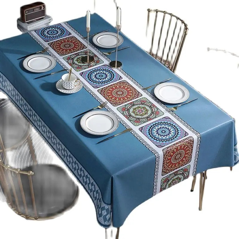 Modern Concise Style Pattern Waterproof Rectangular Polyester Tablecloth Home De gallery