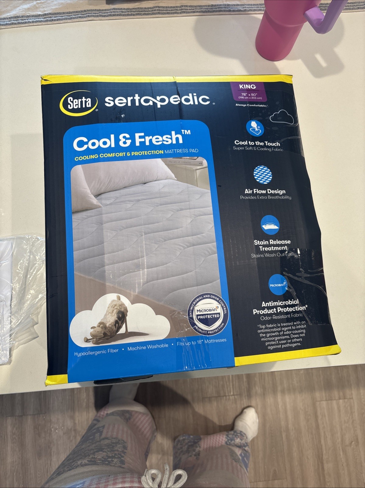 NEW Serta Sertapedic Cool, Fresh & Clean Quilted & Protection King Mattress Pad gallery