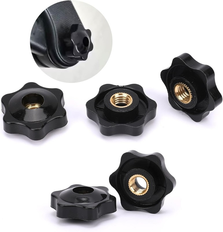 Brass & Plastic T Knobs Pack of 10 - 1/4-20 Hexagon Head for Quick Adjustments gallery