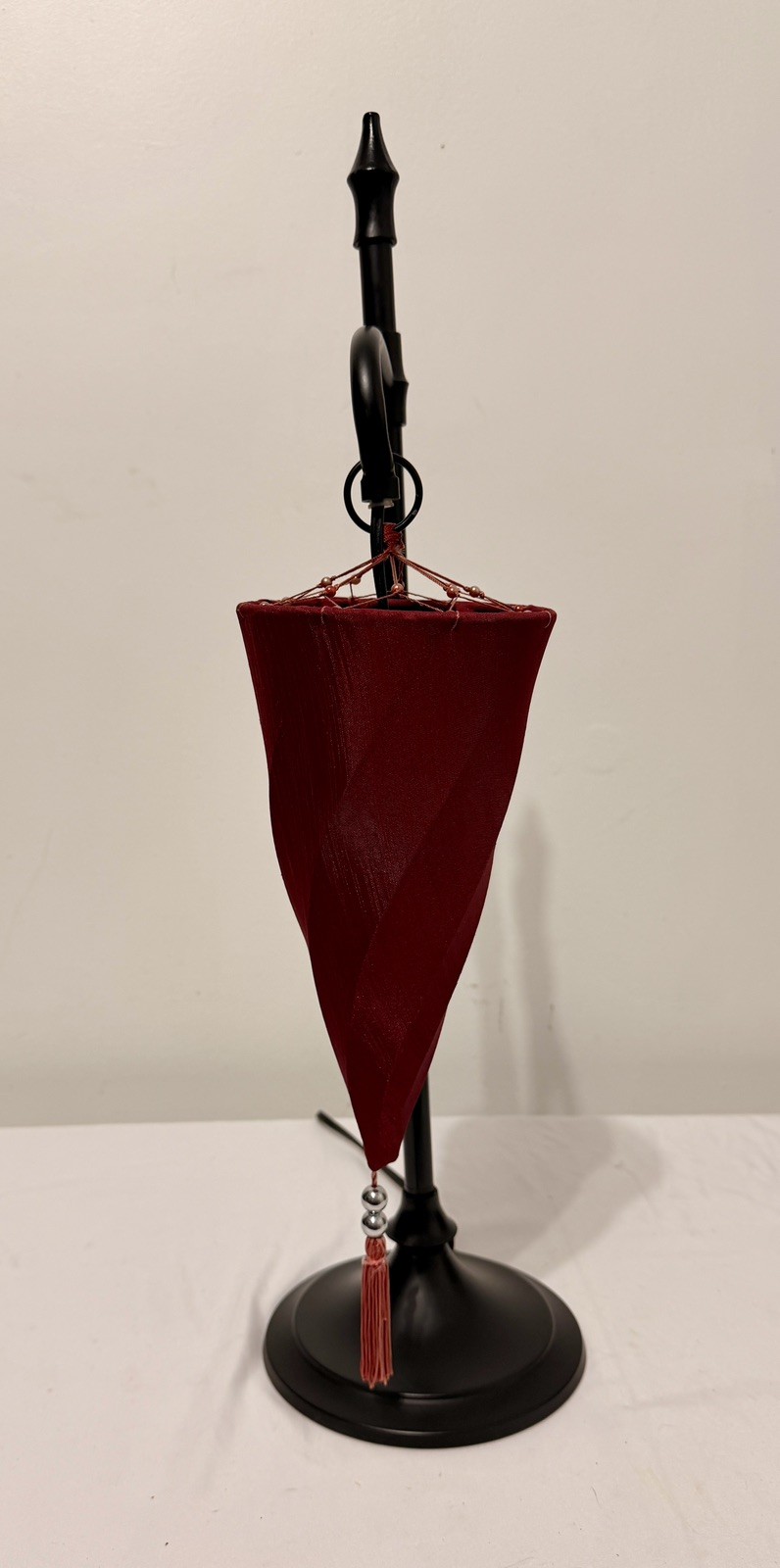 Pottery Barn Medina Moroccan Style Table Lamp with Red Silk Shade gallery