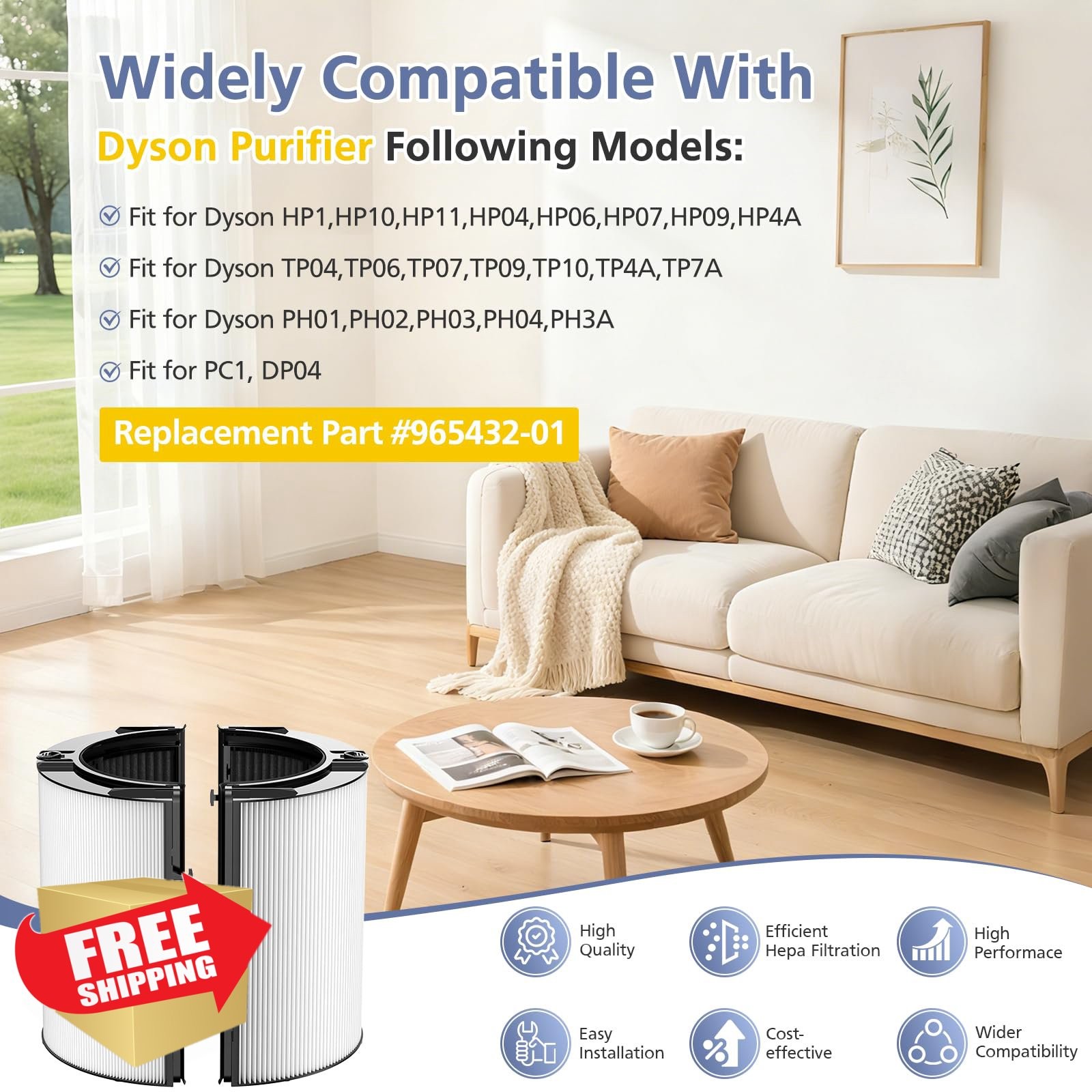 Dyson Air Purifier Filter HP TP PC HP TP HP PH H13 True HEPA Carbon gallery