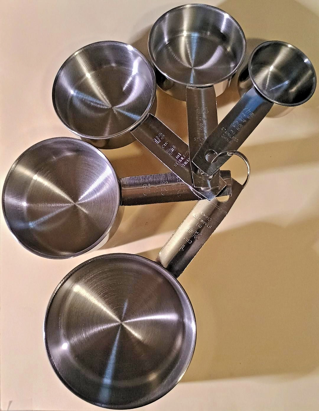 5 Piece Stainless Steel Measuring Cup Set Kitchen Cooking Tool 1/8 1/4 1/3 1/2 1 gallery