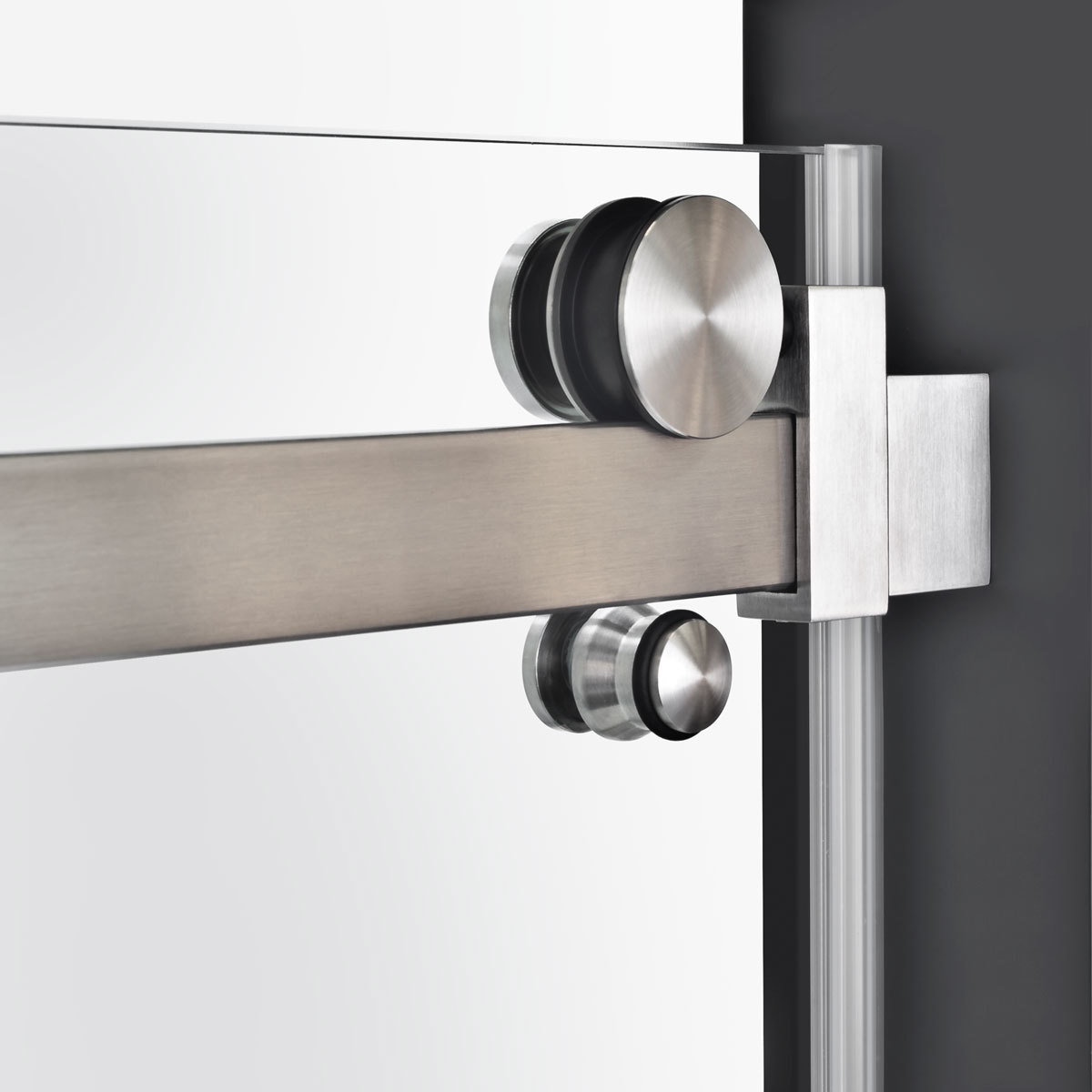 56-60"Wx62"H Semi-Frameless Sliding Bathtub Door ULTRA-B Brushed Nickel LessCare gallery