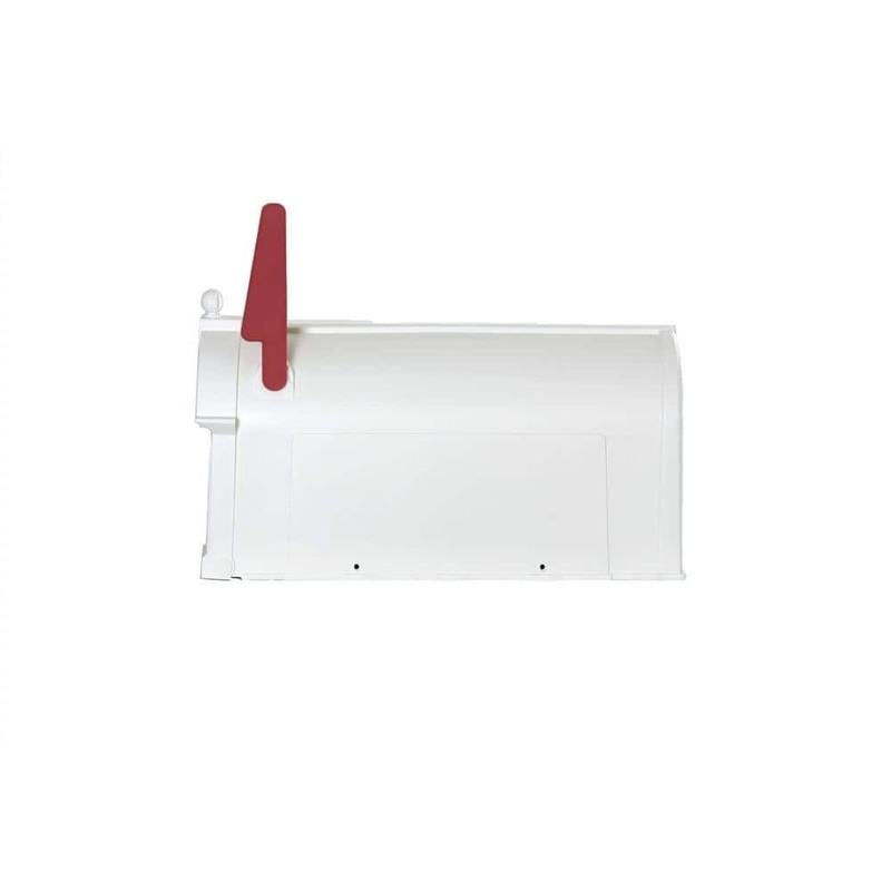Ambrose White Post Mount Mailbox Large Plastic Residential Home Mail Box gallery
