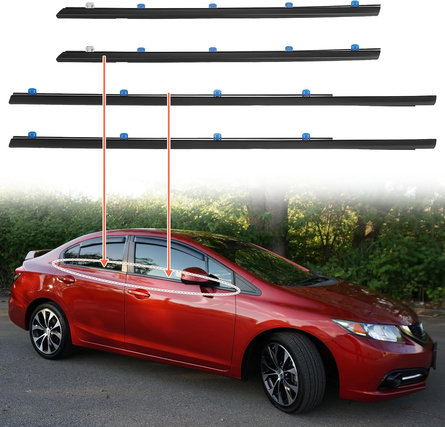 Weatherstrip Car Window Moulding Trim Sweep Felt Seal Kit Window Seal Fit for Ho gallery