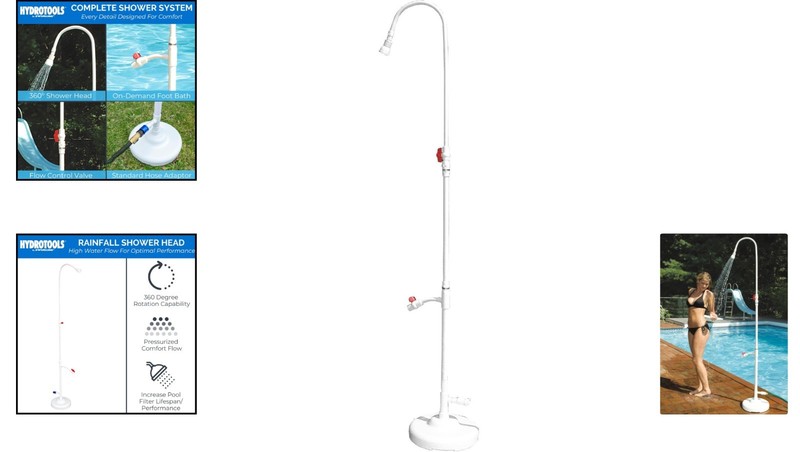 Convenient 7ft Poolside Shower: Adjustable Head & Foot Wash Feature Included gallery