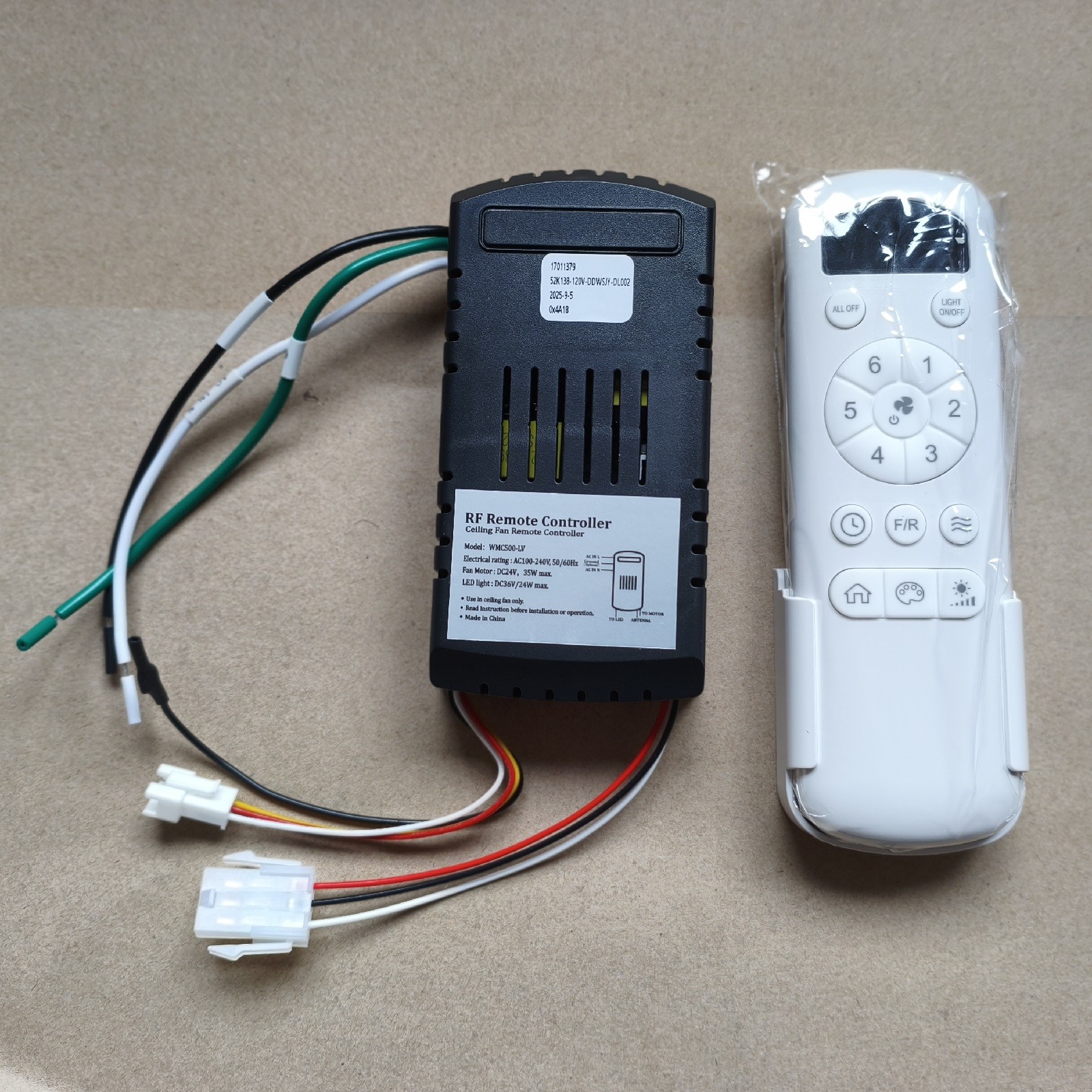 Ceiling Fan Remote & Reciever for Sofucor 5247 52144 52K076 52K077 52245 52K012 gallery